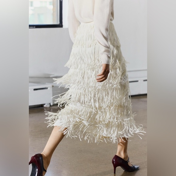 NWT ZARA FRINGED PENCIL SKIRT ZW COLLECTION - Picture 8 of 17